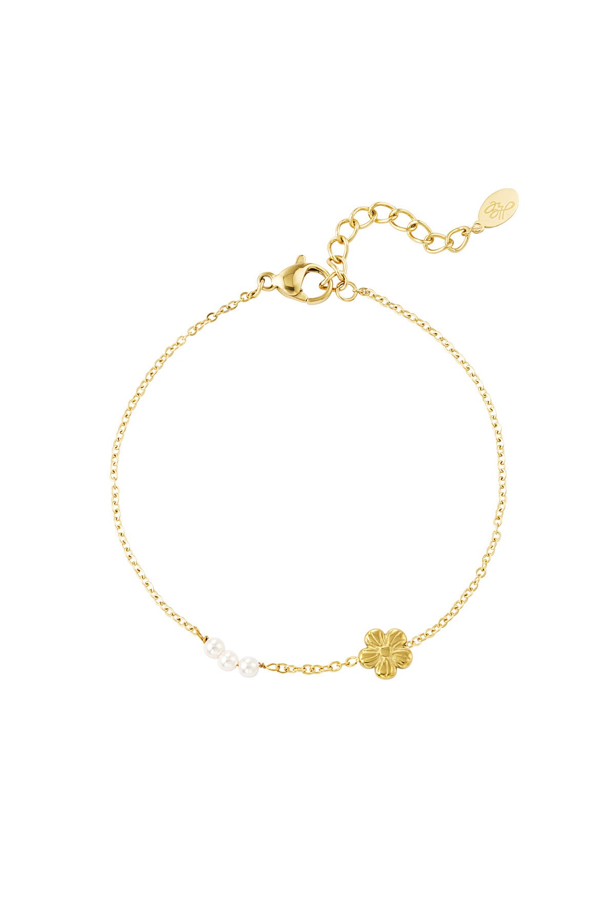 Armband ‘Flower Pearl’ goud