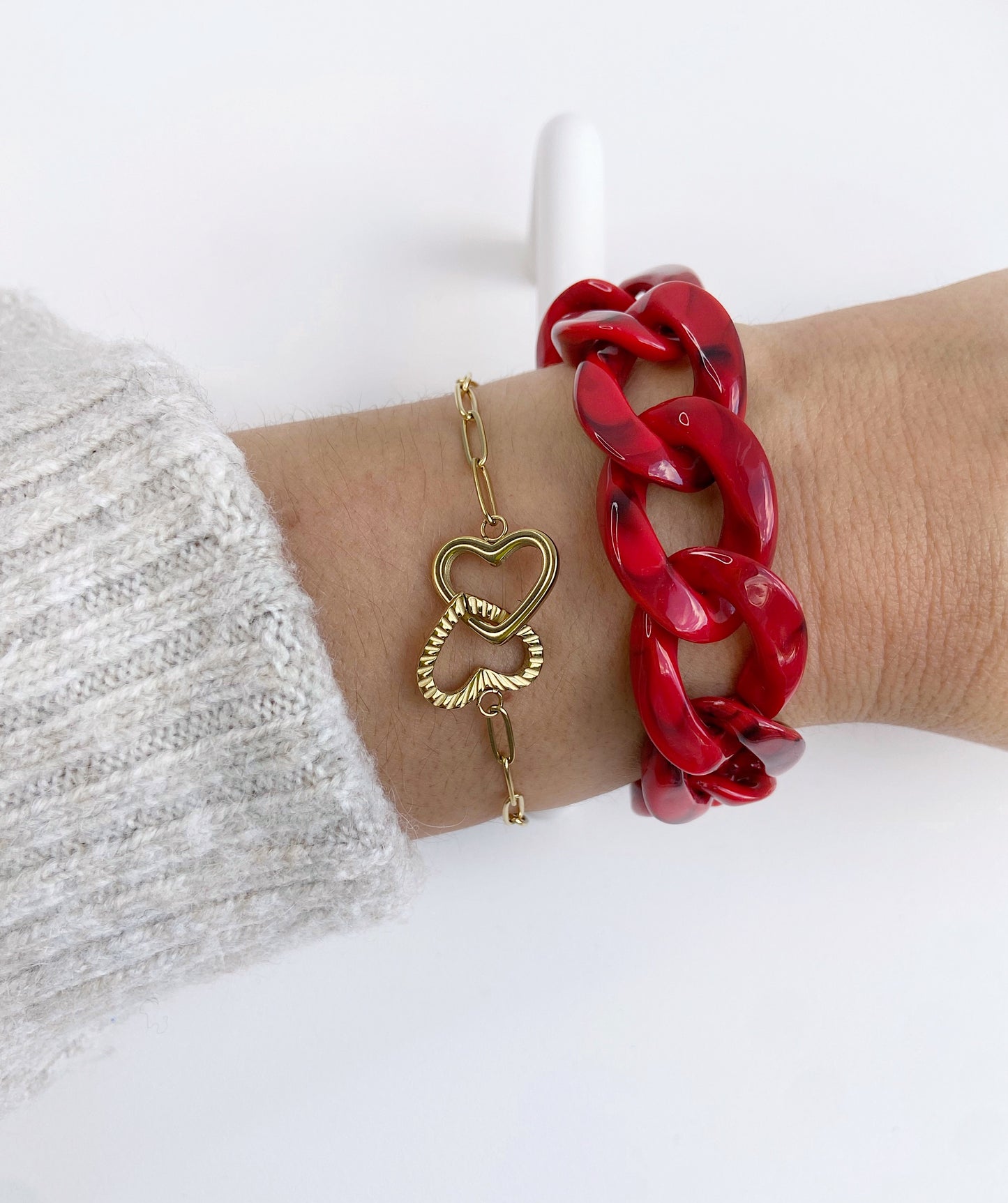 Schakelarmband ‘Linked Hearts’